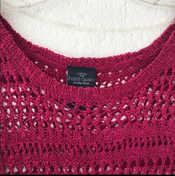 NWOT Open Crochet Knit Layering Sweater 3X 22/24 - Picture 2 of 4